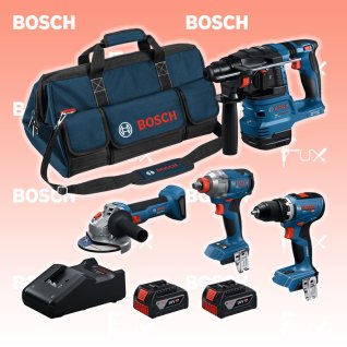 Bosch Professional 4 tlg. Combo Kit 18V GSR + GDX + GBH + GWS