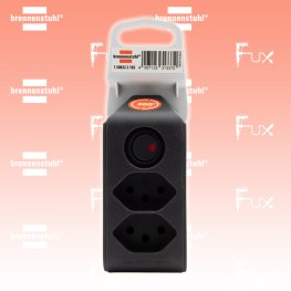 cleverLINE Abzweigstecker 2-fach schwarz mit Schalter, drehbar bis 300°