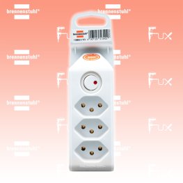 cleverLINE Abzweigstecker 3-fach weiss mit Schalter, drehbar bis 300°