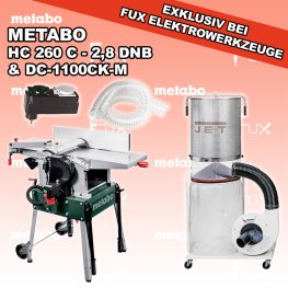 HC 260 C - 2,8 DNB Hobelmaschine & DC-1100CK-T Absauganlage 400V